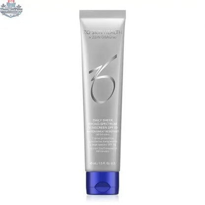 ZO Daily Sheer Broad Spectrum Sunscreen SPF 50 from Monarch MD Medical Aesthetics, in a sleek tube, ready for daily skincare use.