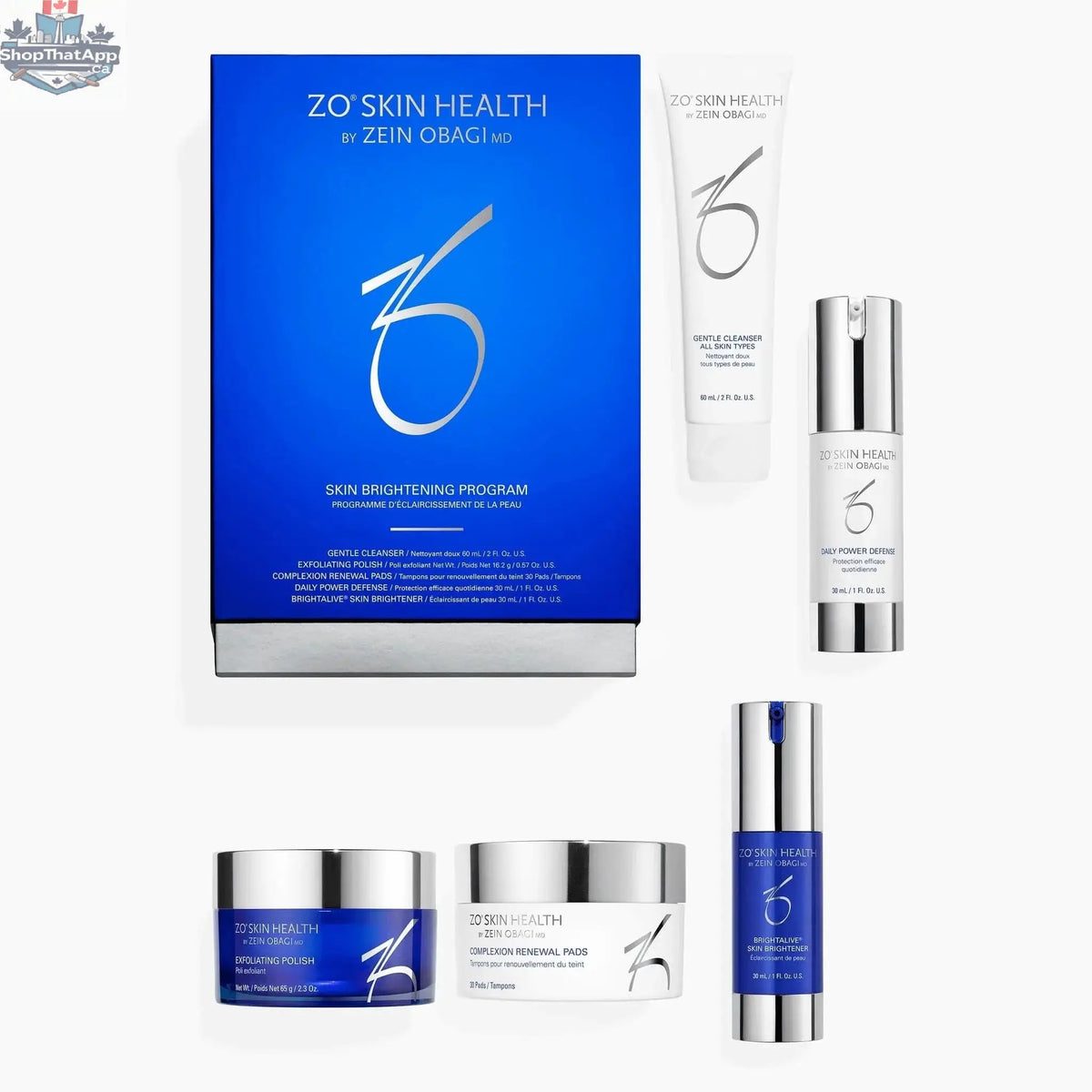 Zo Skin Brightening Kit by Monarch MD Medical Aesthetics, non-retinol skin care set for radiant, glowing skin.