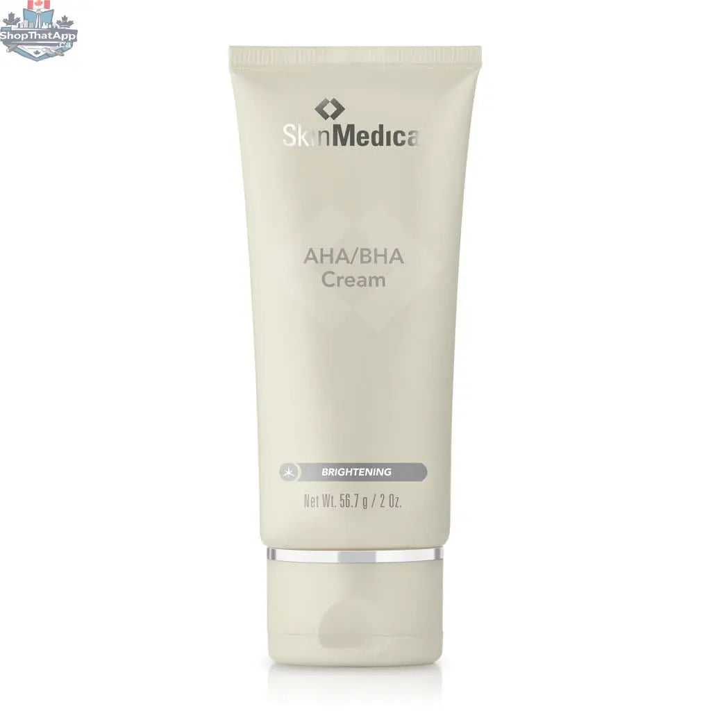 SkinMedica AHA BHA Cream for smooth, radiant skin, shown in a jar with the product label visible, used for skincare routines.