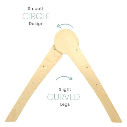 Montessori wooden cranberry climber with a slight curved design, Sapiens Child children's furniture for safe indoor play and climbing.