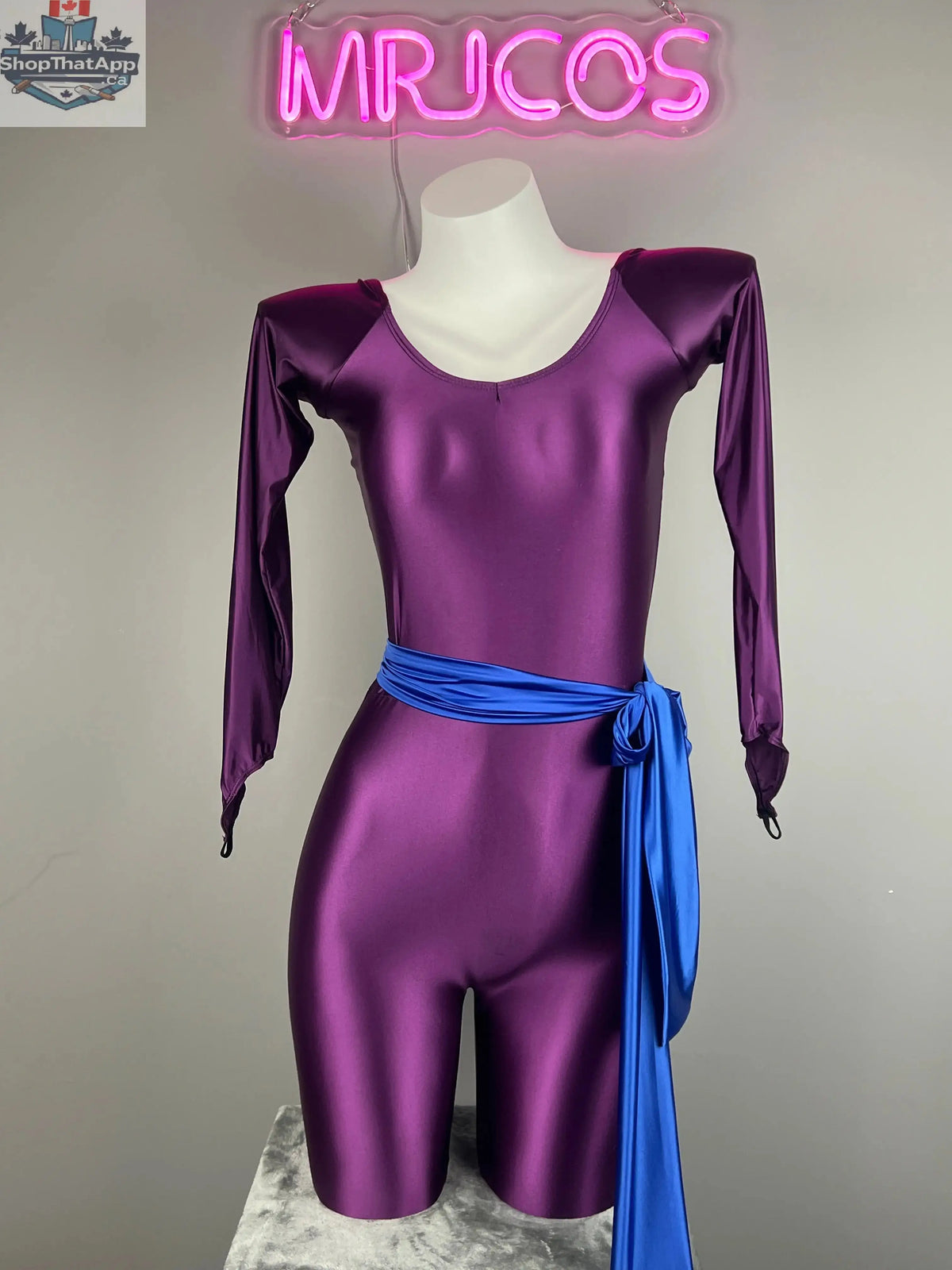 Anime cat-inspired cosplay bodysuit by MRJCOS, full spandex jumpsuit with eye-catching feline design for Halloween or costume parties.