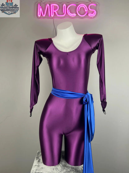 Anime cat-inspired cosplay bodysuit by MRJCOS, full spandex jumpsuit with eye-catching feline design for Halloween or costume parties.