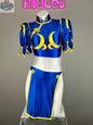 MRJCOS Super Hero Chun Li cosplay bodysuit with open crotch, featuring vibrant design, perfect for Halloween or costume parties.
