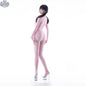 Shiny sheer nylon bodysuit by MRJCOS featuring a see-through, full-body Zentai cosplay suit with a sleek, form-fitting design.