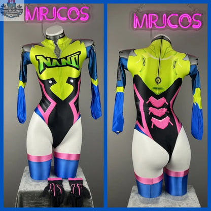MRJCOS spandex cosplay bodysuit with open crotch, suitable for Halloween costumes, featuring a sleek, form-fitting design.