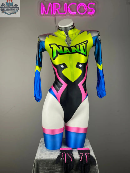 MRJCOS spandex cosplay bodysuit with open crotch, Halloween costume, form-fitting design, black color, suitable for cosplay and costume events.