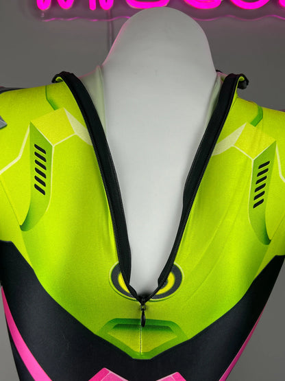 MRJCOS spandex cosplay bodysuit with open crotch, Halloween costume, form-fitting and stretchy for versatile dress-up.