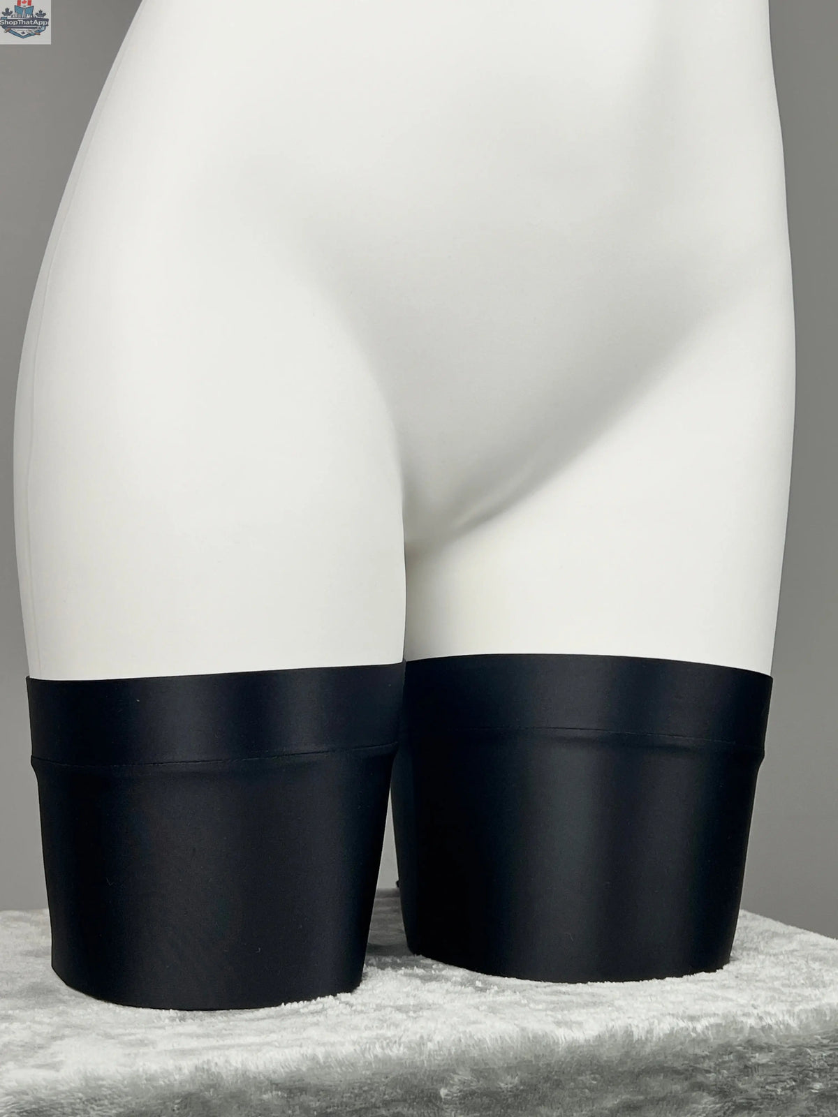 Anime Team Rocket cosplay costume set with gloves and skirt, made of spandex leather, by MRJCOS, shown on a mannequin.