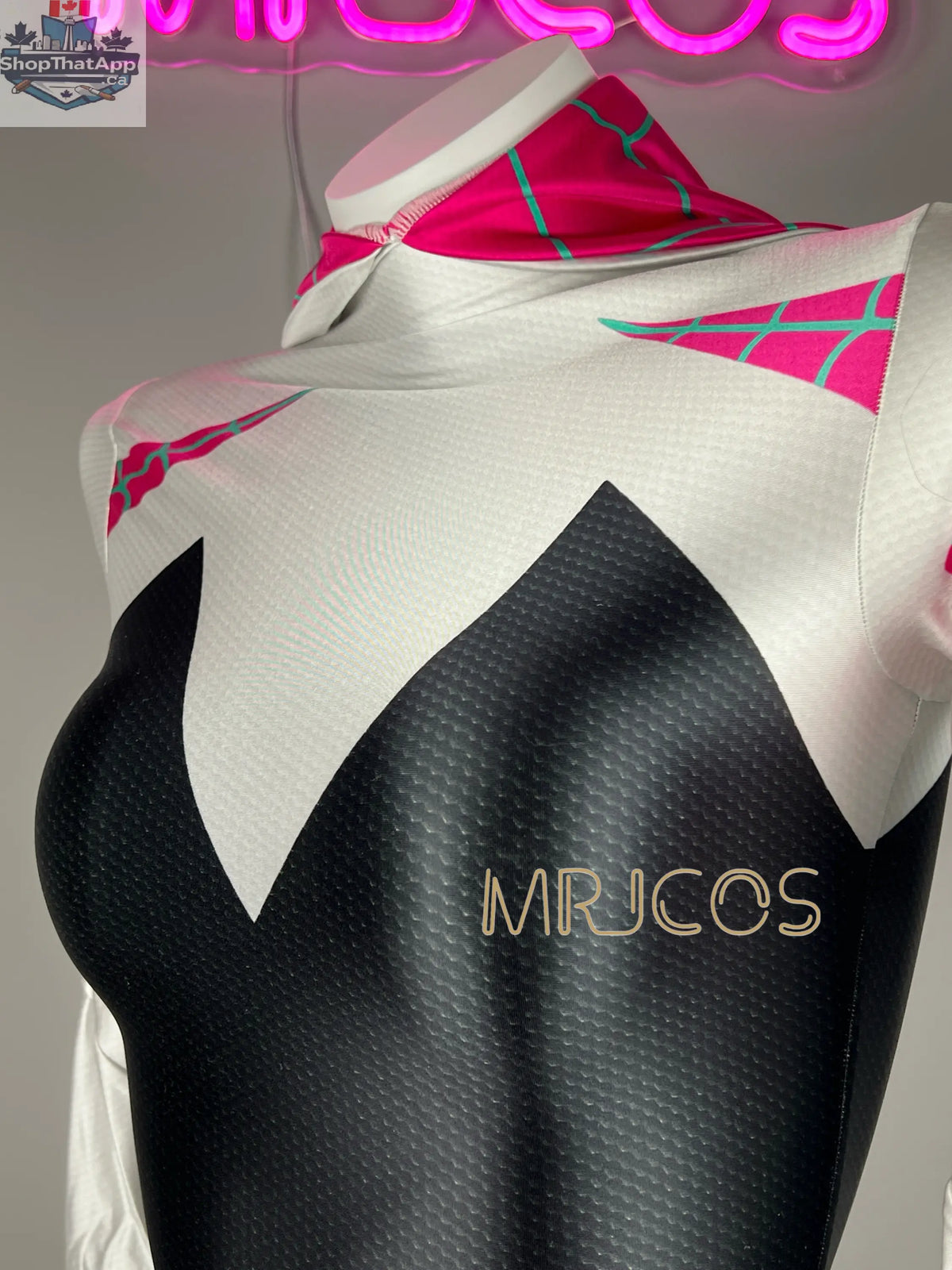 MRJCOS woman superhero bodysuit in black spandex, full cosplay Zentai costume with mask, ideal for Halloween or costume events.