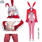 Wild Bunny Cowgirl costume by MRJCOS featuring a PU leather jacket and sheer lingerie for cosplay or costume wear.