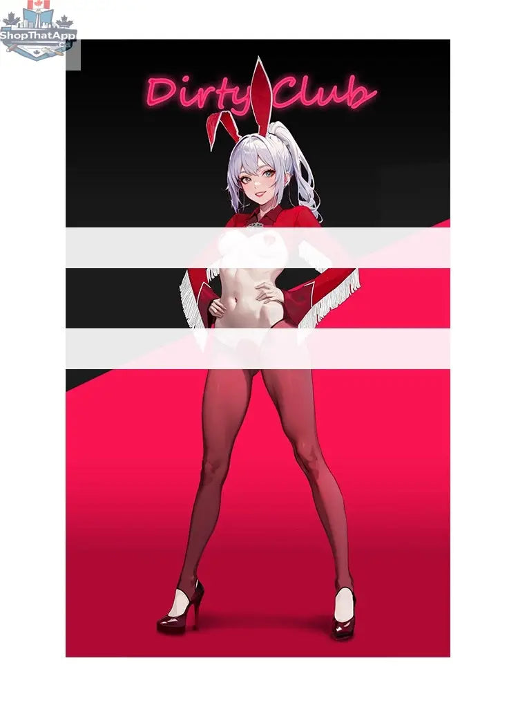 Wild Bunny Cowgirl costume by MRJCOS, featuring a PU leather jacket and sheer lingerie, perfect for cosplay or themed dress-up.