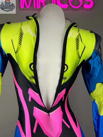 MRJCOS spandex cosplay bodysuit, full-body Zentai costume for Halloween, featuring a tight, seamless design.