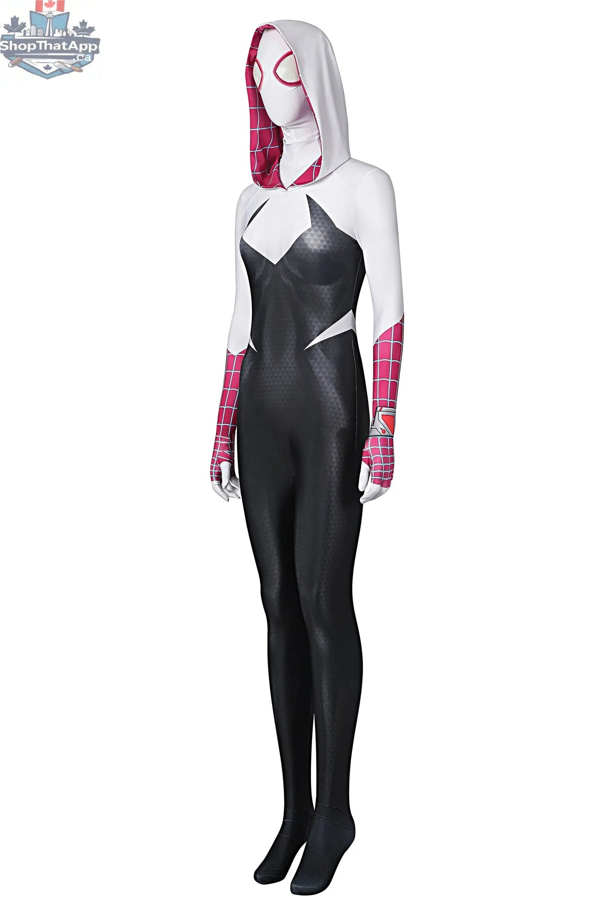 Spider Gwen cosplay costume full bodysuit by MRJCOS, featuring detailed Spider Hero design for Halloween or cosplay events.