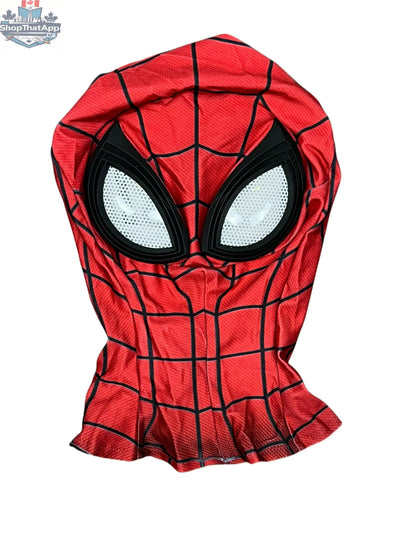 Spider superhero cosplay costume full bodysuit by MRJCOS, featuring red and black design for Halloween dress-up.