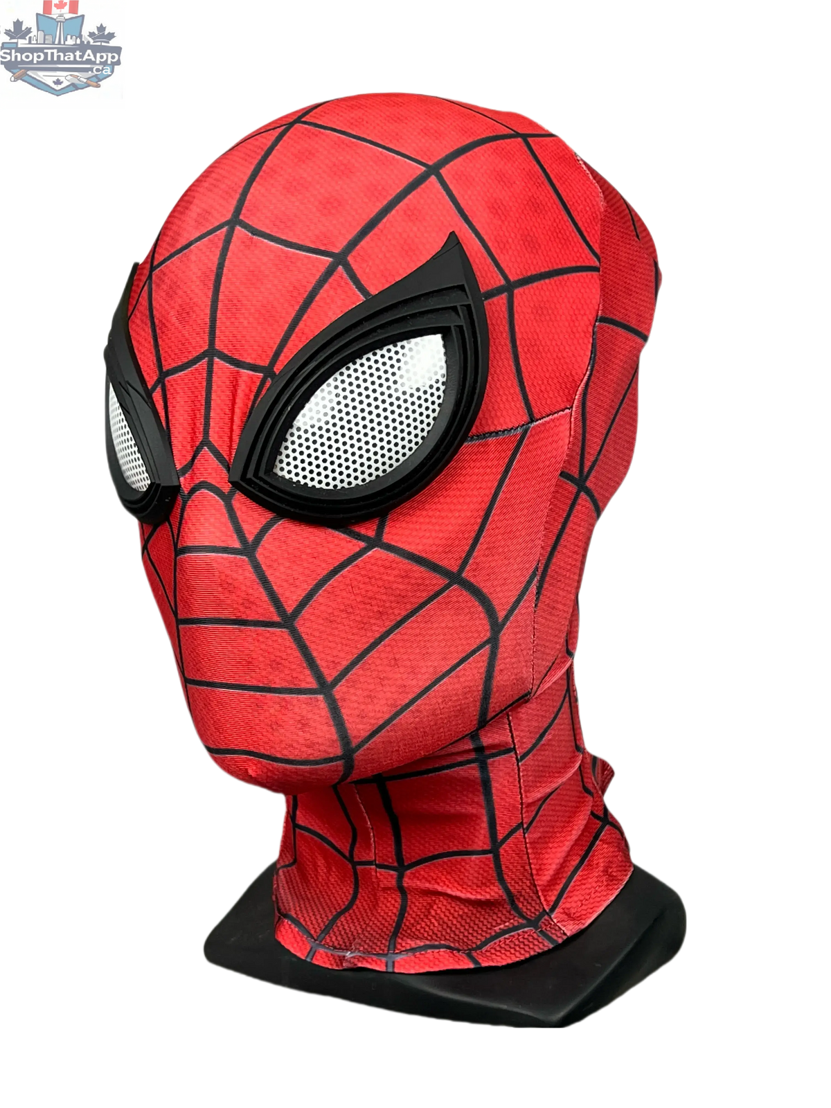 MRJCOS superhero Spider cosplay costume full bodysuit for Halloween, featuring red and black web design and spider emblem.