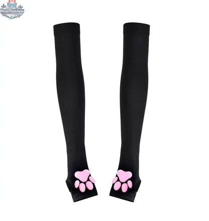 Velvet cat paw anime cosplay gloves with 3D padded cat paws by MRJCOS, featuring soft texture and detailed paw design.