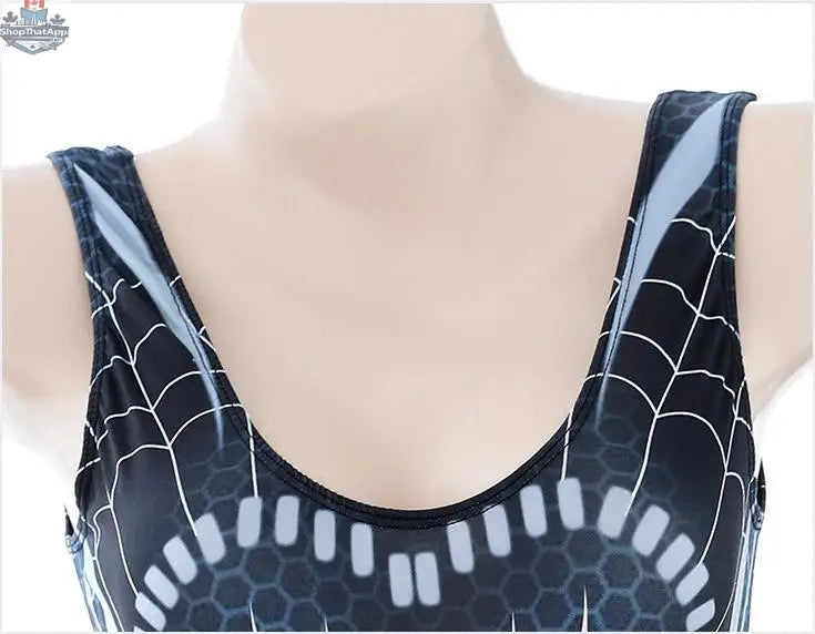 MRJCOS woman superhero crotchless lingerie bodysuit featuring bold, sexy cosplay design with vibrant colors and form-fitting details.