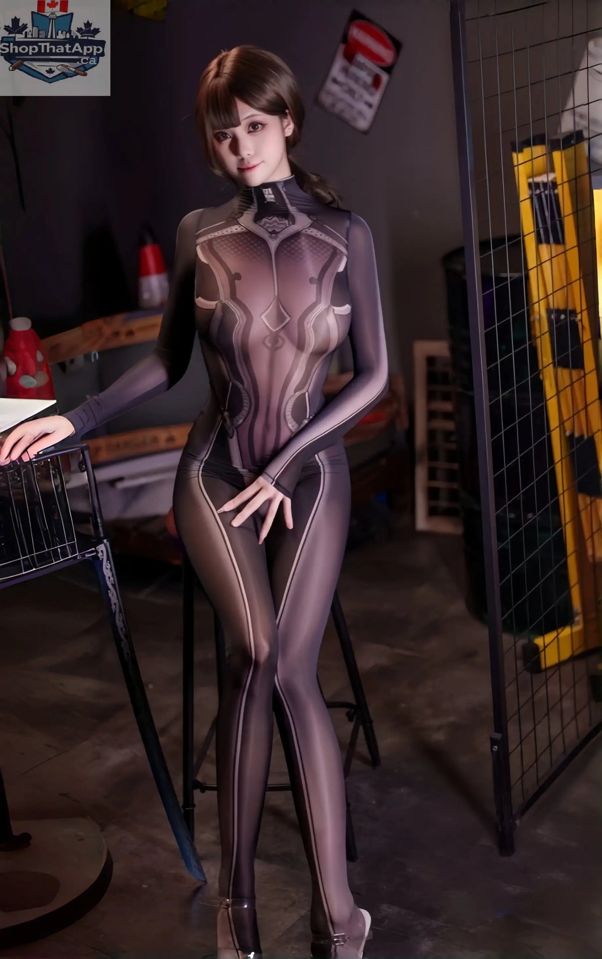 Anime Superhero Eve 10D sheer bodystocking by MRJCOS featuring ultra-thin, form-fitting lingerie with intricate superhero-themed design.
