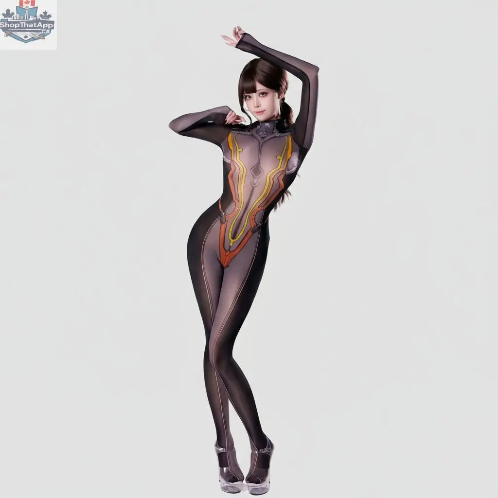 Anime Superhero Eve 10D sheer bodystocking by MRJCOS featuring ultra-thin, form-fitting lingerie with detailed superhero-themed design.