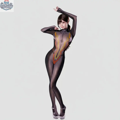 Anime Superhero Eve 10D sheer bodystocking by MRJCOS featuring ultra-thin, form-fitting lingerie with detailed superhero-themed design.