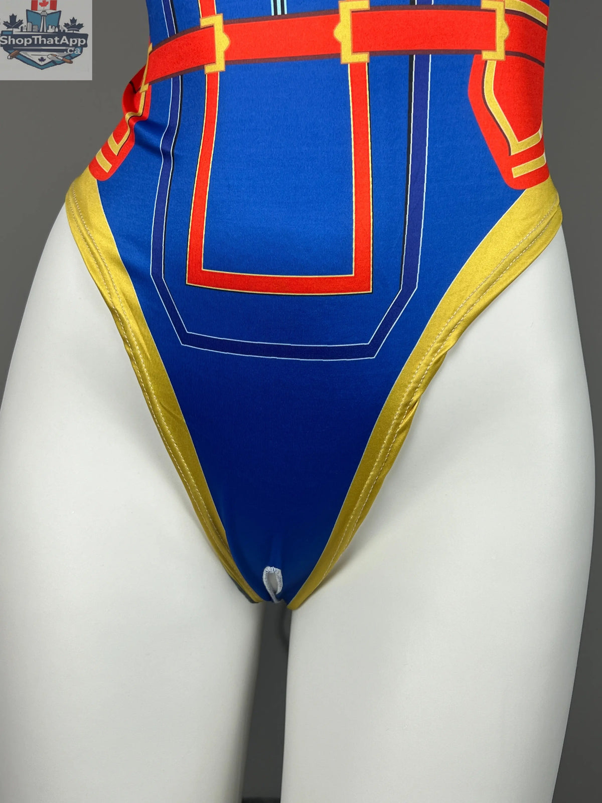 MRJCOS superhero crotchless lingerie costume featuring a bold bodysuit with superhero design, perfect for adventurous wear.