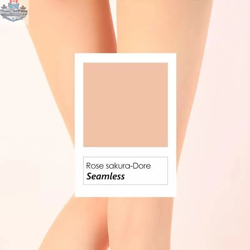 Seamless high waist matte nylon pantyhose by MRJCOS, close-up of smooth, opaque tights on a leg.