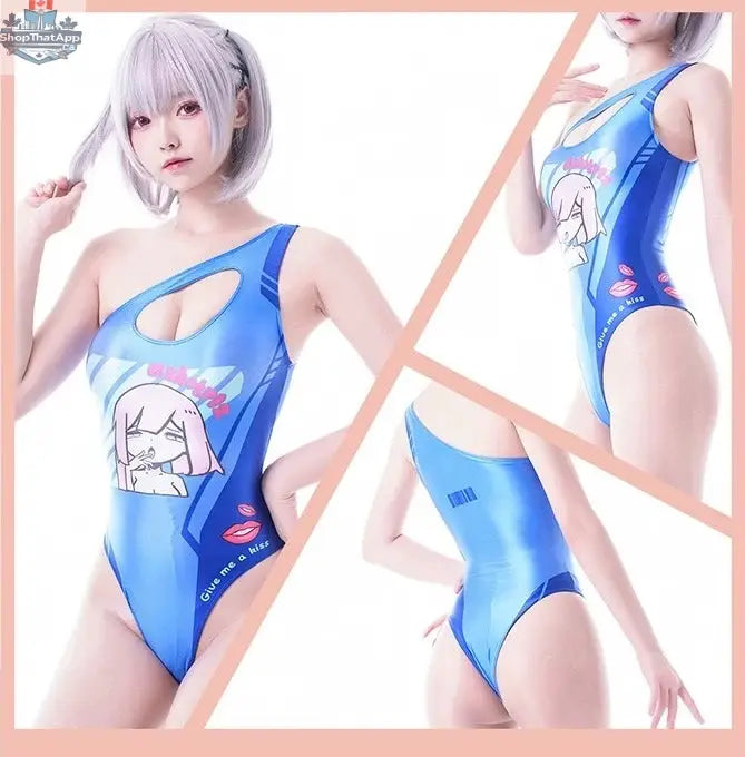 MRJCOS Japanese Anime Racing Swimwear Spandex wetsuit featuring a race queen costume with vibrant colors and sleek design.