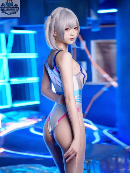 MRJCOS Japanese anime-themed swimwear spandex racing suit with vibrant design, form-fitting wetsuit for racing or cosplay.