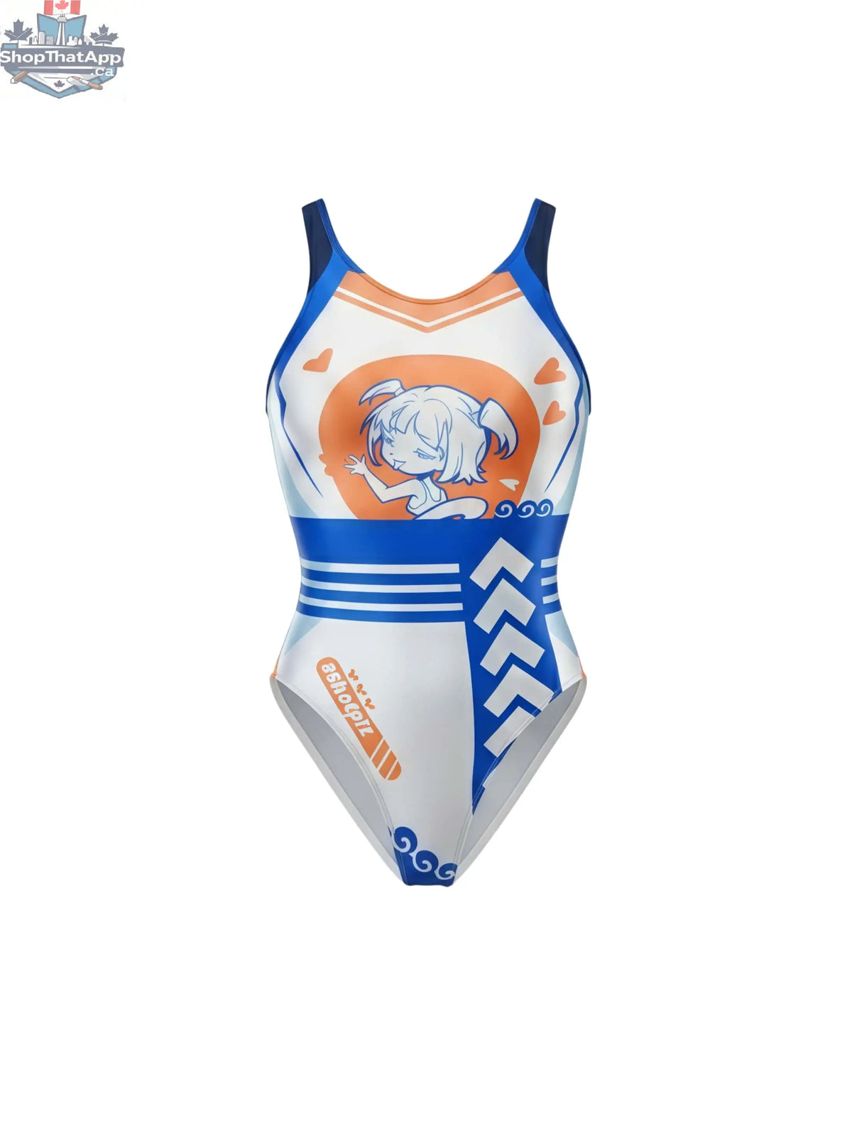 MRJCOS Japanese anime-themed swimwear racing suit featuring spandex material and a queen costume design for swimming and cosplay.