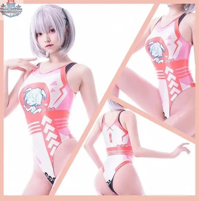 Japanese Anime Swimwear Spandex Racing Suit by MRJCOS, featuring a wet suit design with vibrant race queen costume details.