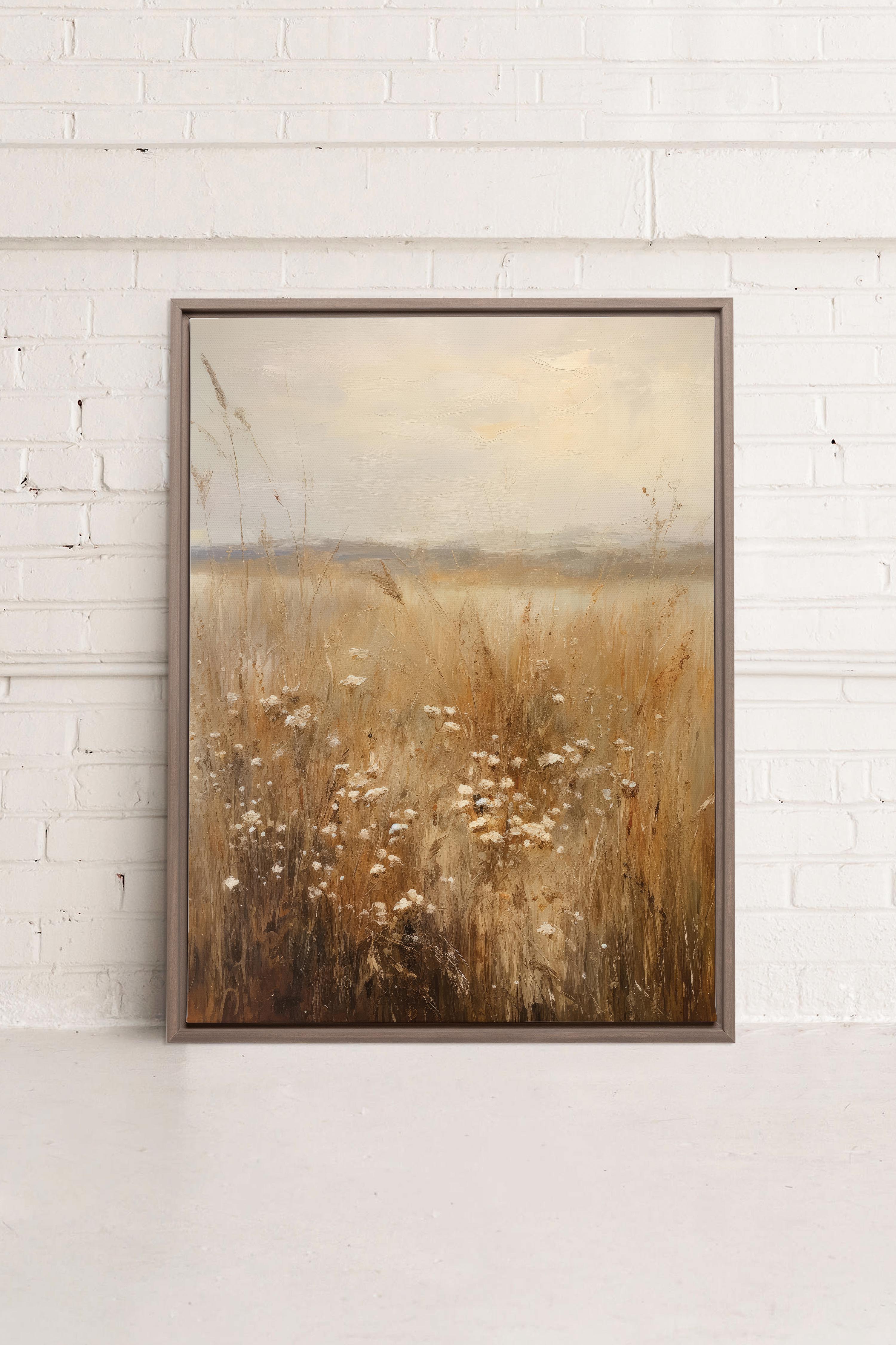 FIELDSCAPE Peinture sur Toile Paysage - Art Unique pour Décoration d'Intérieur avec Champs de Paysage
