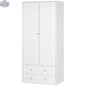 White Briar Modern Wardrobe Closet by SLOTH Nation with two drawers and hanging rod, bedroom furniture for organized storage