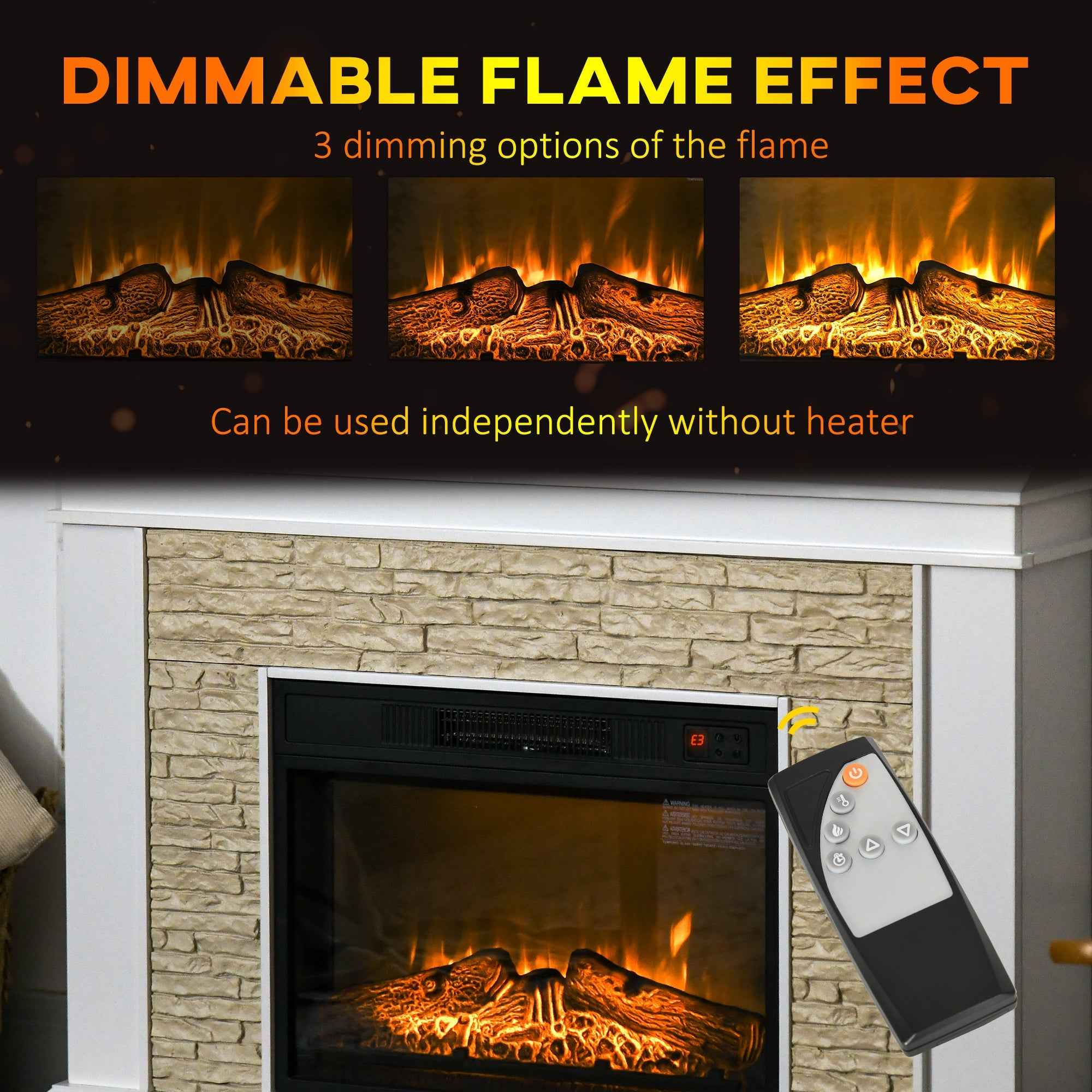 Archie 31.5" Electric Freestanding Fireplace with Mantel and Overheat Protection-White