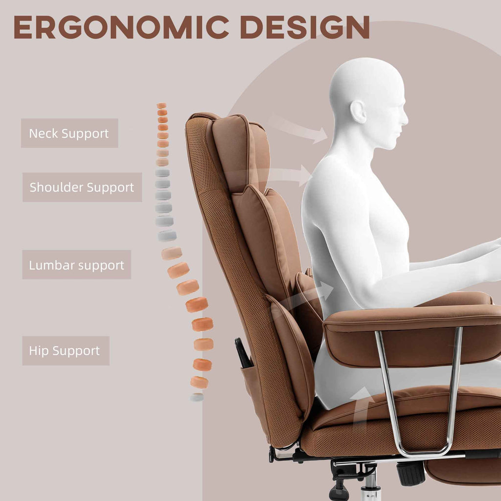 Matteo Executive Office Chair with 6 Points Massage-Brown
