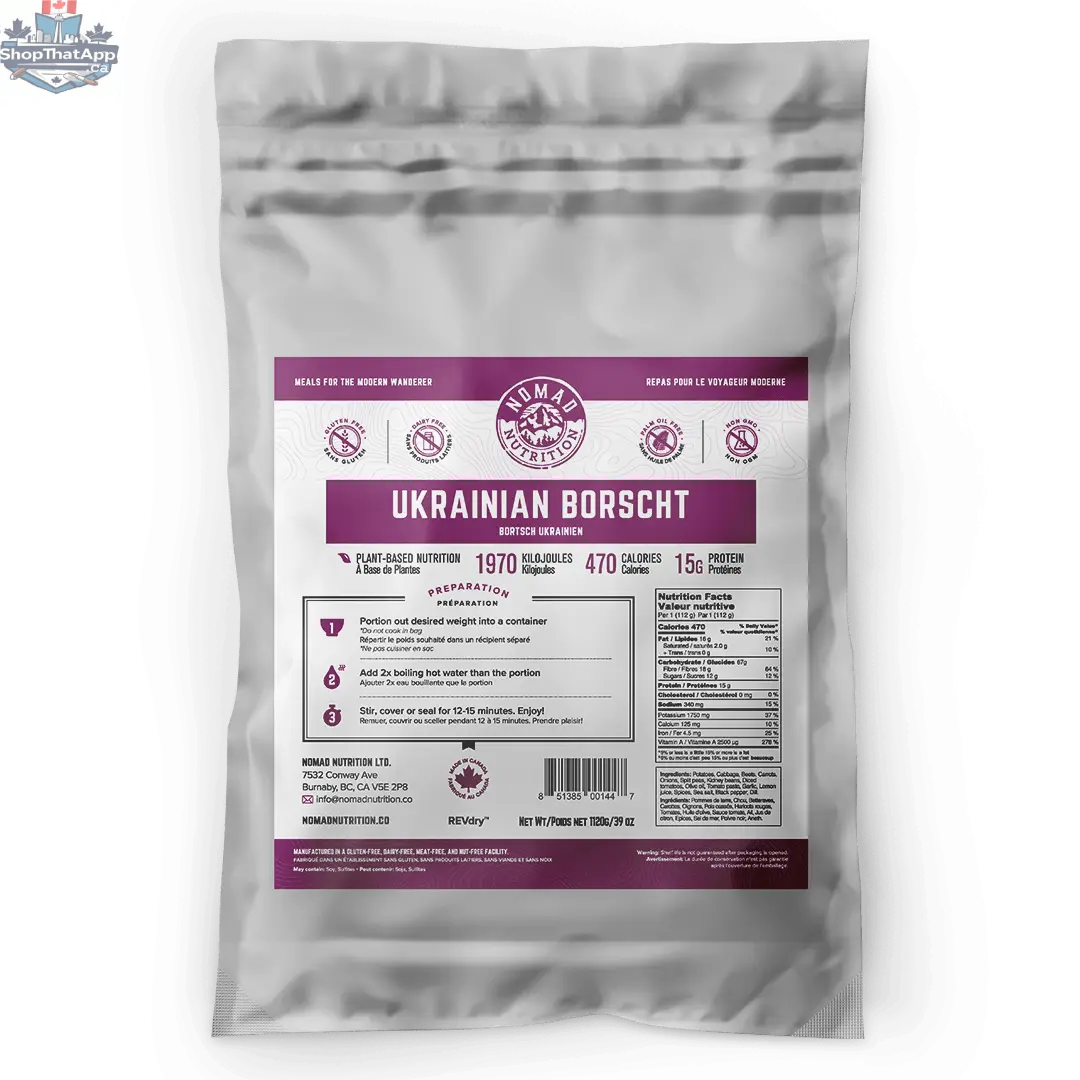 Bulk 1120g California Breakfast Bowl from Nomad Nutrition, dehydrated vegan and gluten-free plant-based food in a large bag.