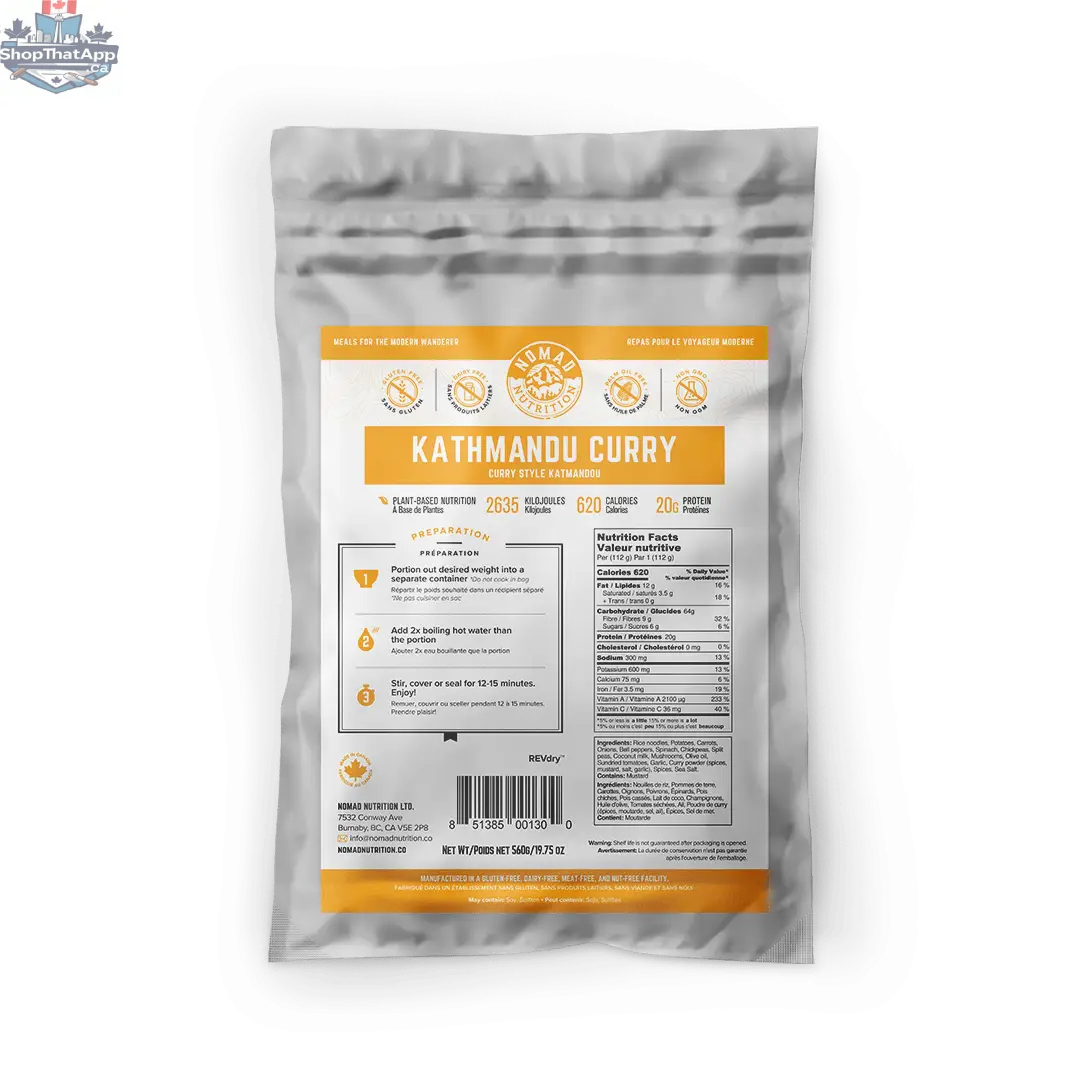Nomad Nutrition 560g vegan dehydrated food bulk bag with wholesome, nutritious plant-based meals for optimal health.