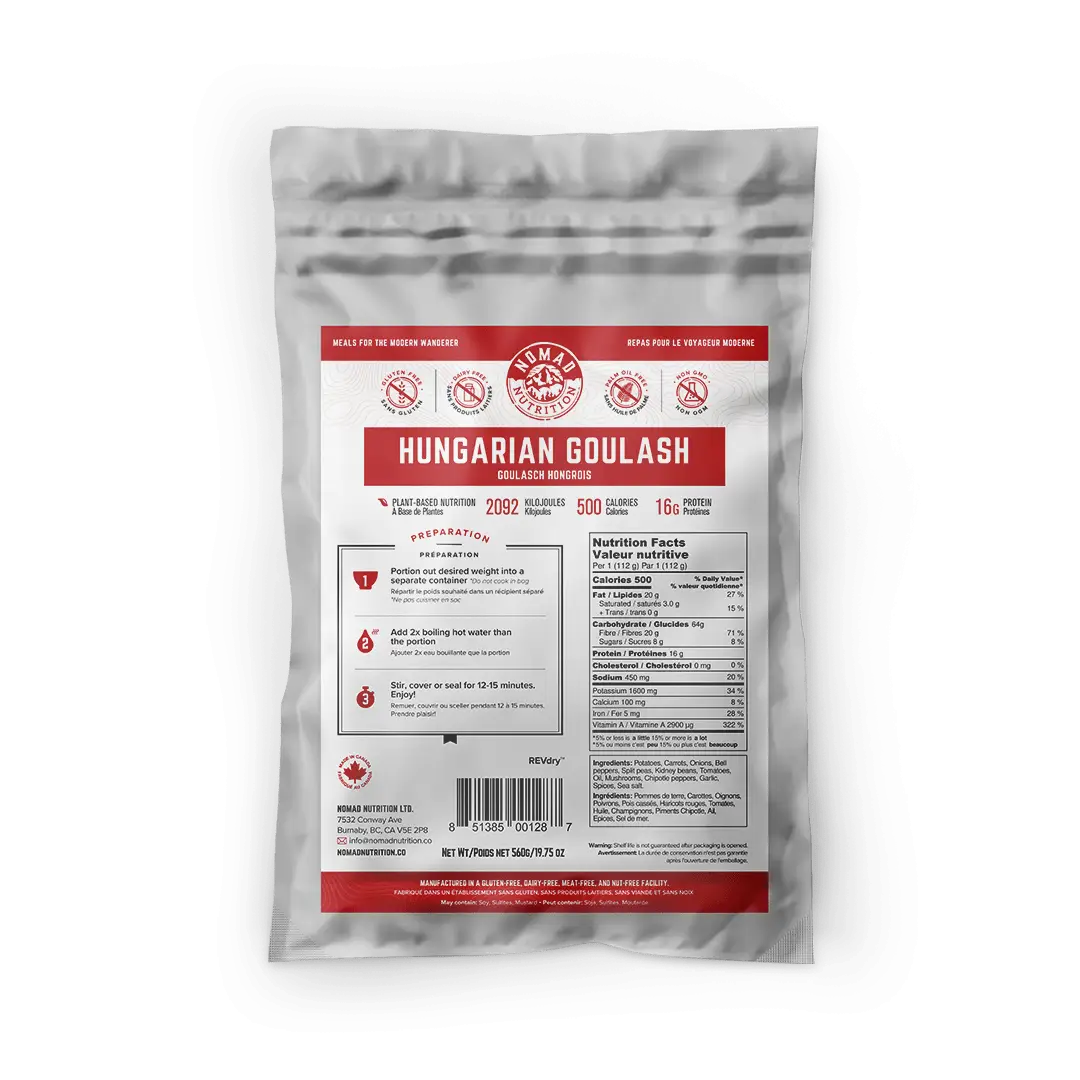 Nomad Nutrition 560g bulk bag of dehydrated vegan, gluten-free, plant-based food for healthy meals and optimal nutrition.
