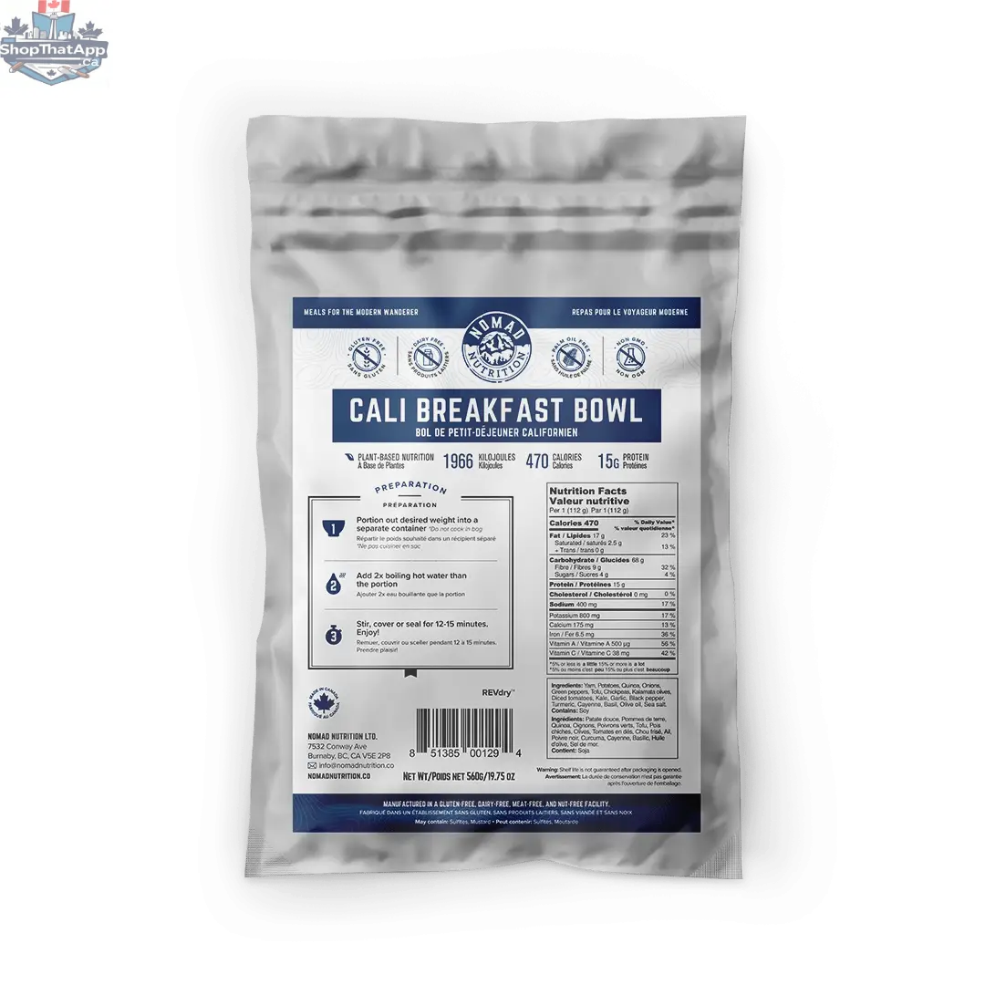 Nomad Nutrition 560g bulk bag of dehydrated vegan, gluten-free, plant-based nutritious food for healthy meals.