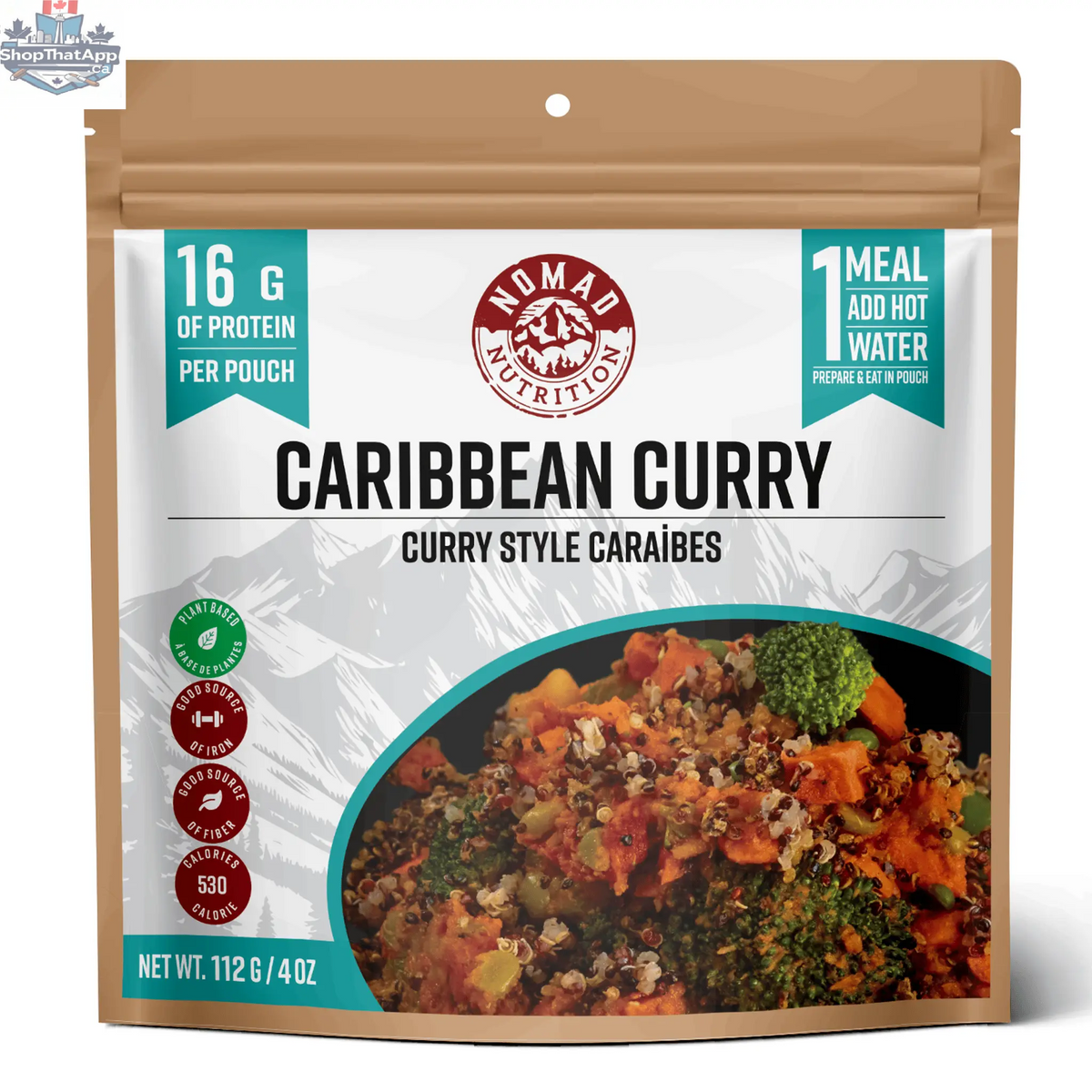 Nomad Nutrition Caribbean Curry Spice Mix in a jar, highlighting vibrant spices used for authentic vegan, gluten-free Caribbean dishes.
