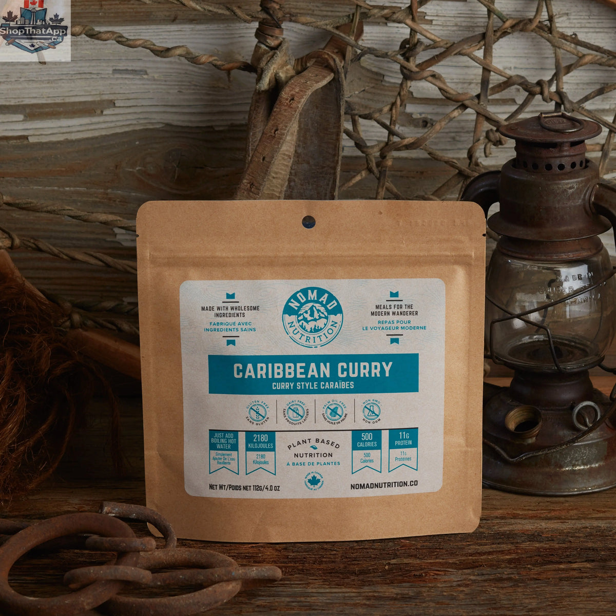 Nomad Nutrition Caribbean Curry Spice Mix in a jar, vegan and gluten-free, perfect for authentic Caribbean-inspired meals.