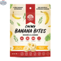 Nomad Nutrition Chewy Banana Bites, vegan and gluten-free plant-based banana snacks on a white background.