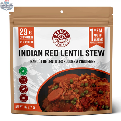 Indian Red Lentil Stew from Nomad Nutrition, vibrant bowl of hearty, plant-based, vegan, gluten-free lentil stew for healthy meals.