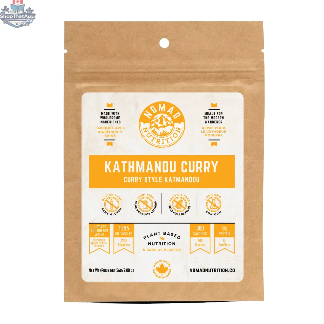 Nomad Nutrition Kathmandu Curry Half Serving in a bowl, showcasing vibrant, plant-based, gluten-free dehydrated vegan food.