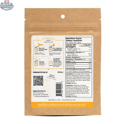 Nomad Nutrition Kathmandu Curry Half Serving in a bowl, showcasing vibrant, plant-based vegan dehydrated curry meal.