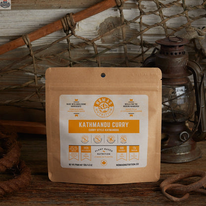 Vegan Kathmandu Curry Powder by Nomad Nutrition, dehydrated spice blend for flavorful plant-based dishes, gluten-free and authentic.