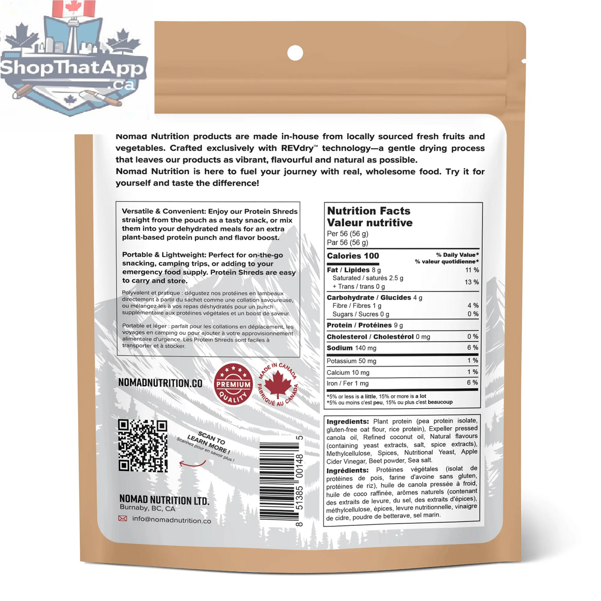 Nomad Nutrition Protein Crumble Light Beef flavor snack, high-protein beef-flavored dehydrated plant-based, gluten-free food product.