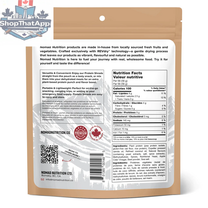 Nomad Nutrition Protein Crumble Light Beef flavor snack, high-protein beef-flavored dehydrated plant-based, gluten-free food product.