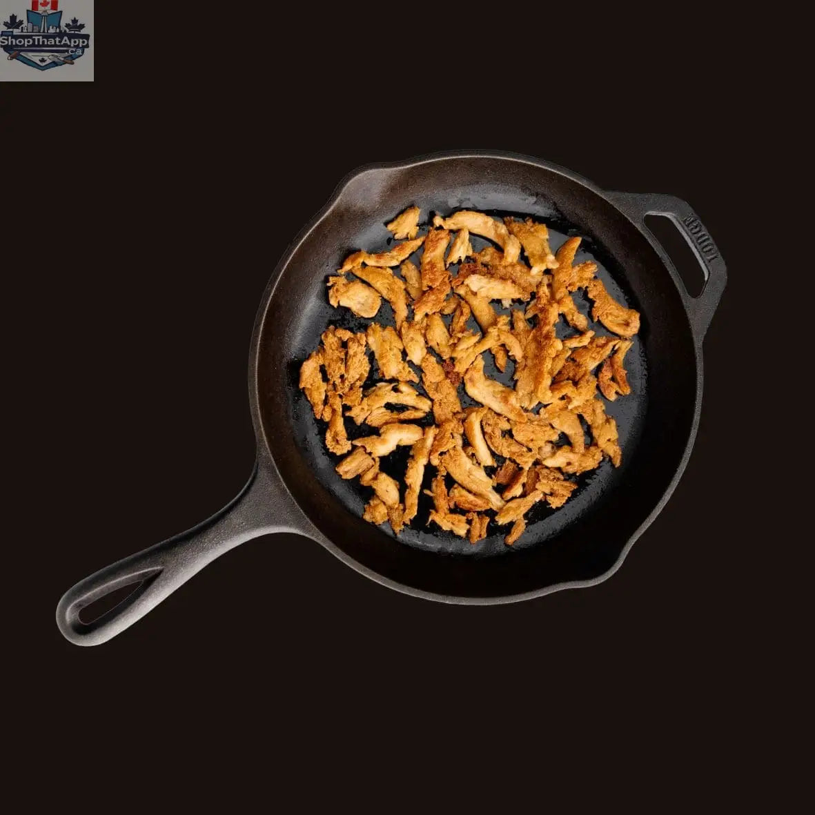 Nomad Nutrition Protein Shreds Chick'n in a Southwest breakfast skillet, showcasing plant-based, vegan, gluten-free dehydrated chicken-style meal.