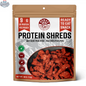 Nomad Nutrition Protein Shreds Peri Peri flavor, plant-based vegan dehydrated gluten-free food snack.