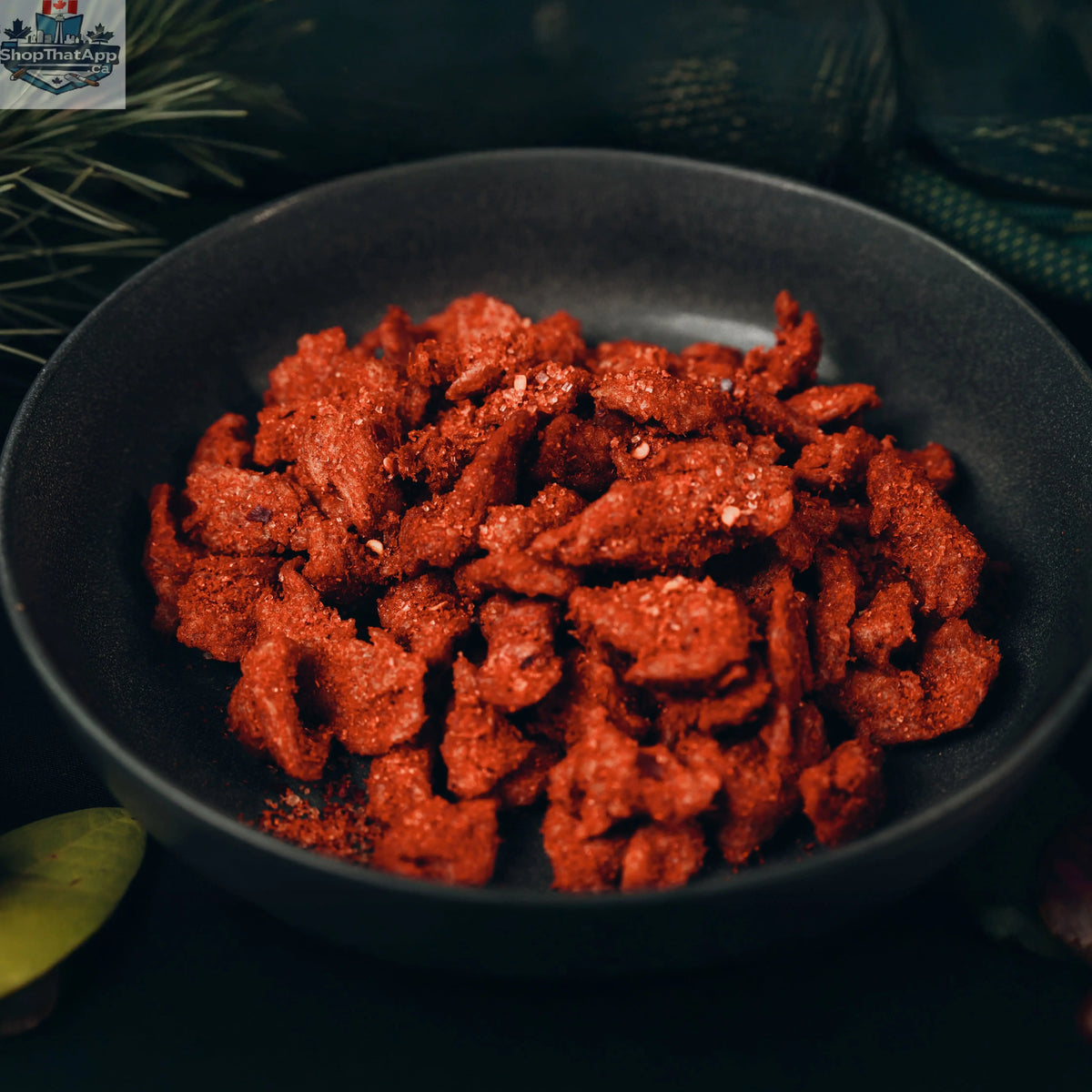 Nomad Nutrition Protein Shreds Peri Peri flavor, vegan plant-based dehydrated gluten-free food snack with spicy peri peri taste